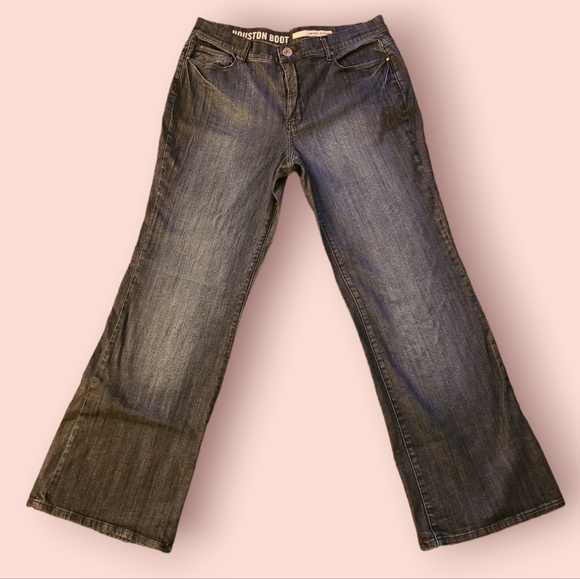 DKNY Houston Bootcut Denim Jeans Slight flare Dark Wash Plus Size Curvy 16 - Picture 3 of 9